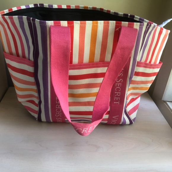 New Michael Kors Soft Pink Crossbody & Colorful Striped VS Zippered Tote - Picture 6 of 14